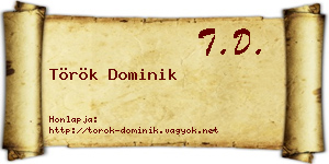 Török Dominik névjegykártya